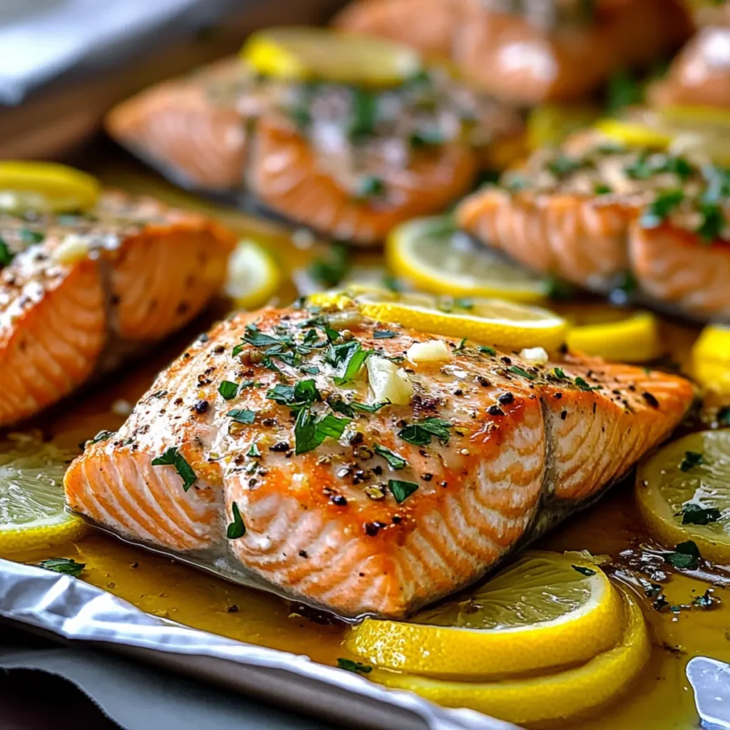 Sheet Pan Lemon Garlic Butter Salmon