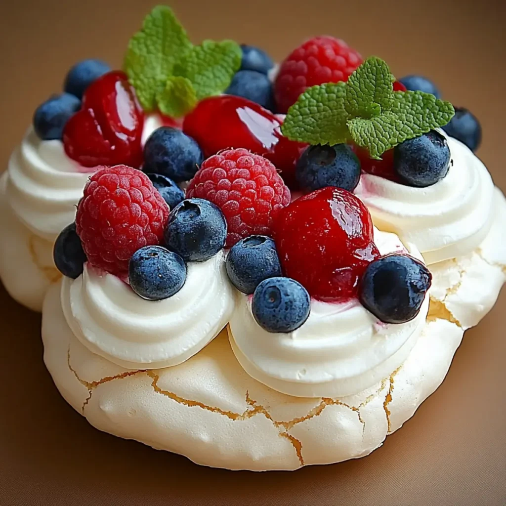 Valentine’s Pavlova with Cream and Fruit