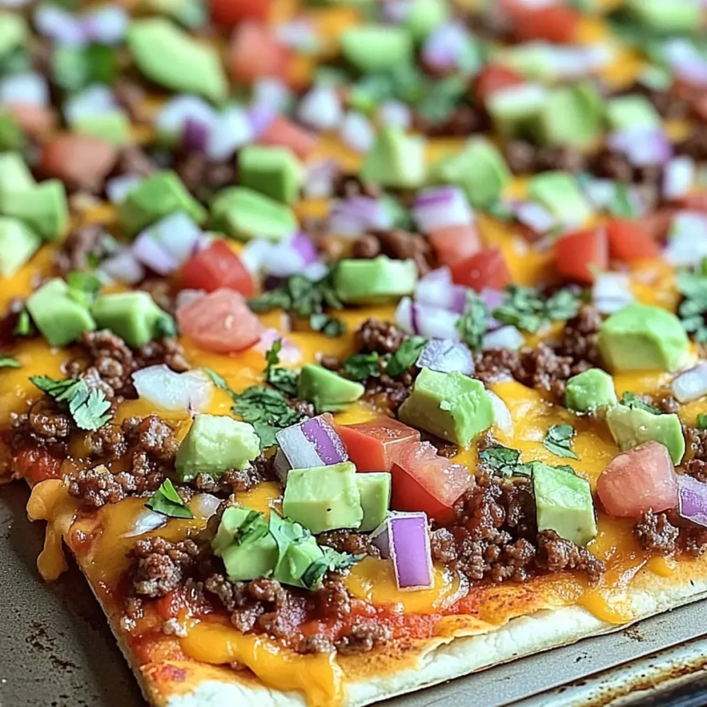 Easy Sheet Pan Taco Pizza
