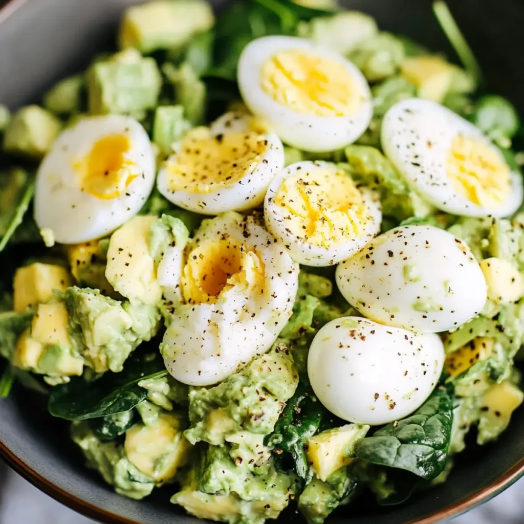 Easy Avocado Egg and Spinach Salad Recipe for Healthy Eating