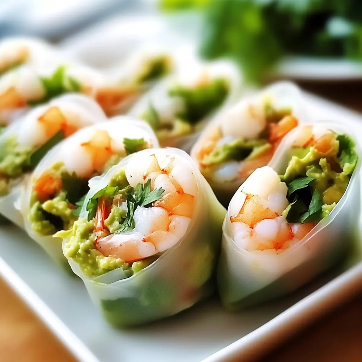 Prawn Guacamole Rice Paper Wraps