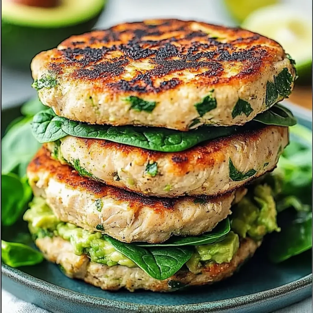Delicious Spinach Avocado Chicken Burgers Recipe for Health Lovers