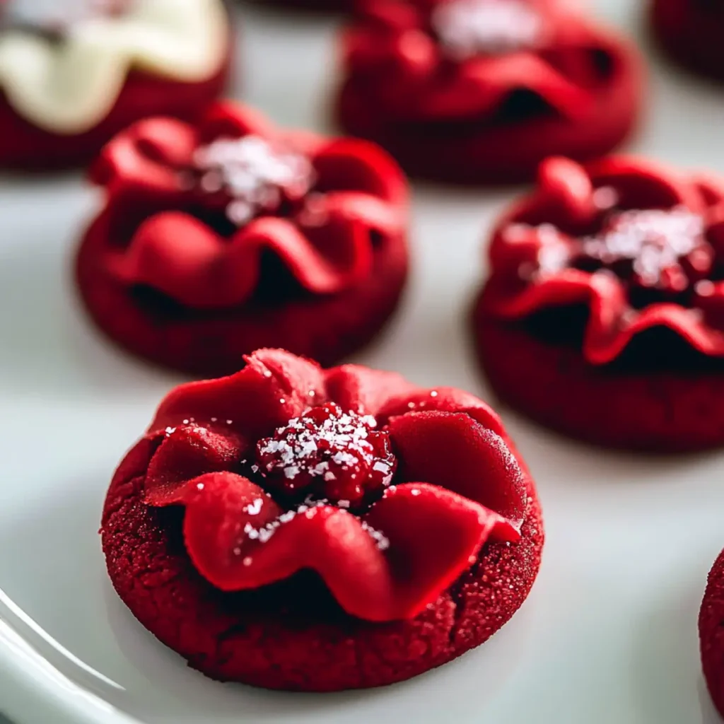 Red Velvet Blossom Cookies