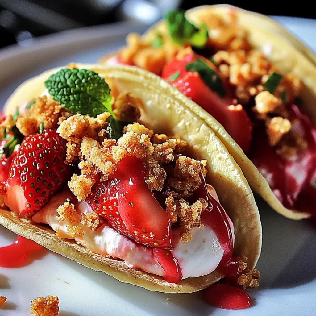 Strawberry Crunch Cheesecake Tacos