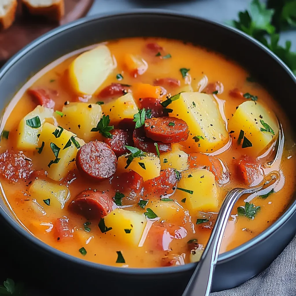 Spanish Potato Soup with Chorizo