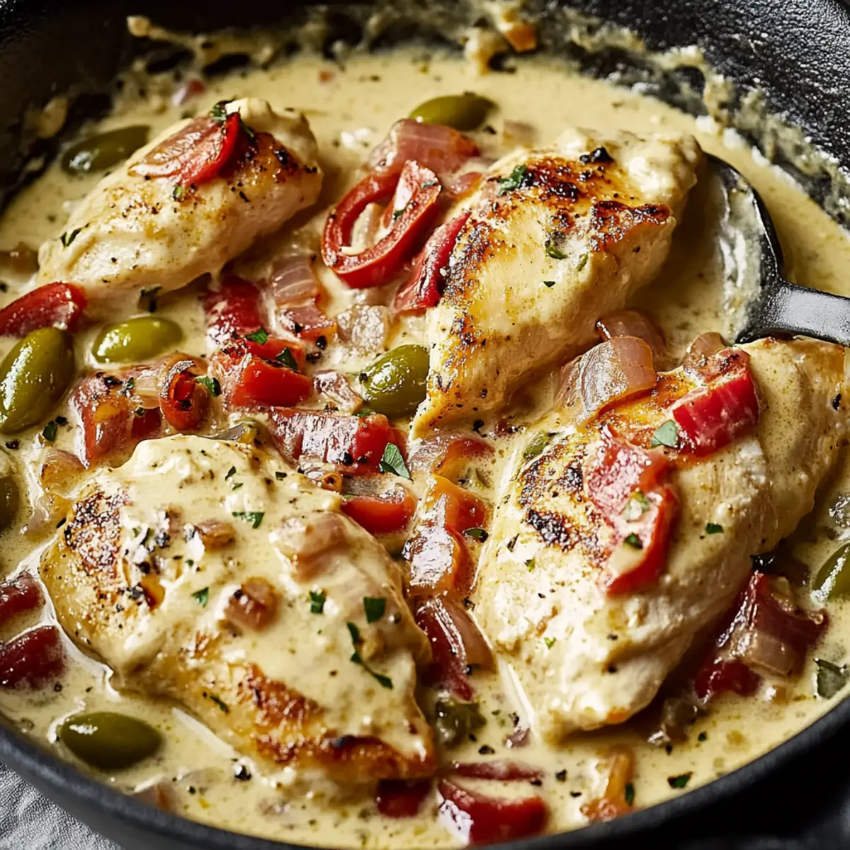 Creamy Pepperoncini Chicken Skillet