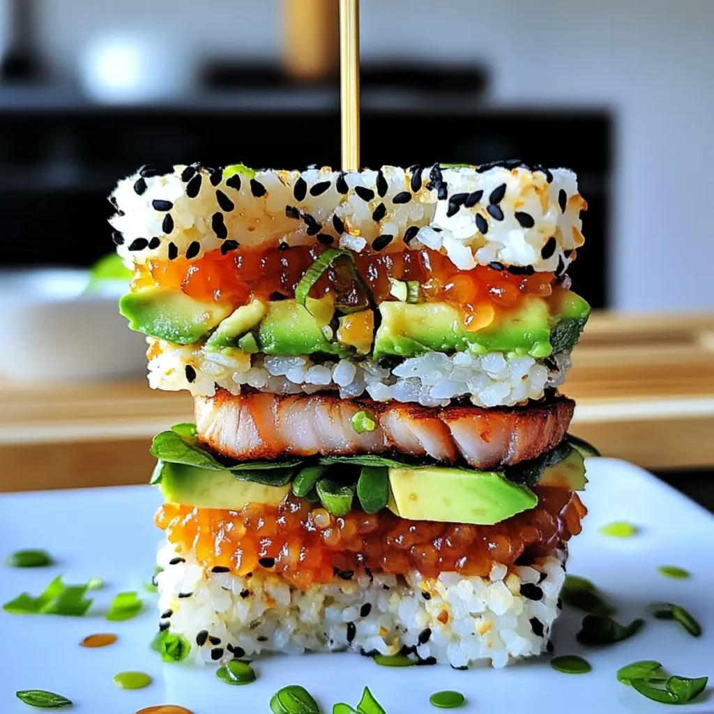 Tuna Avocado Rice Burger