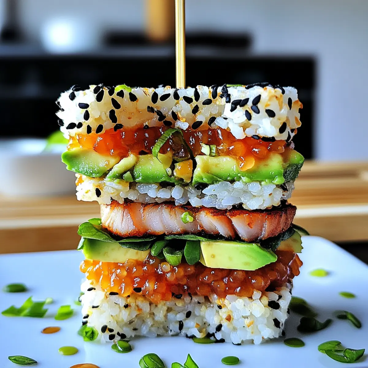 Tuna Avocado Rice Burger