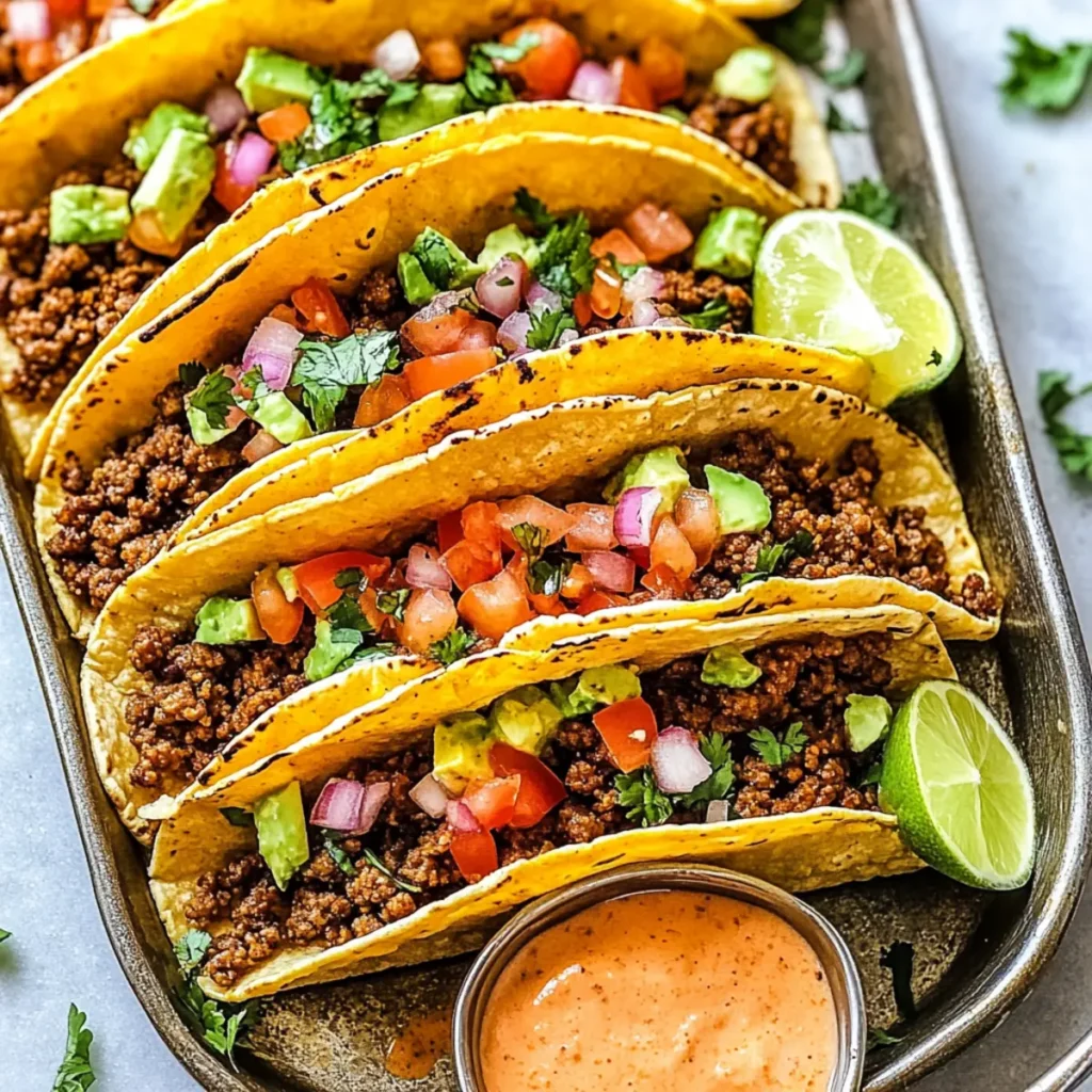 Crispy Baked Ground Beef Tacos with Chipotle Crema Recipe