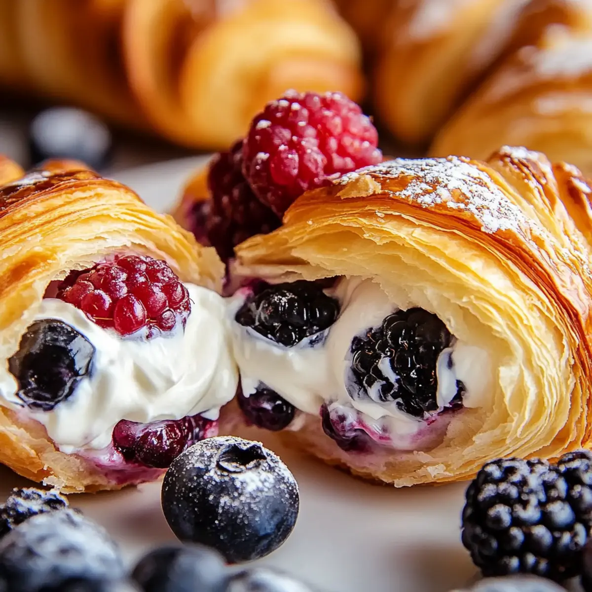 Berries and Cream Filled Croissants