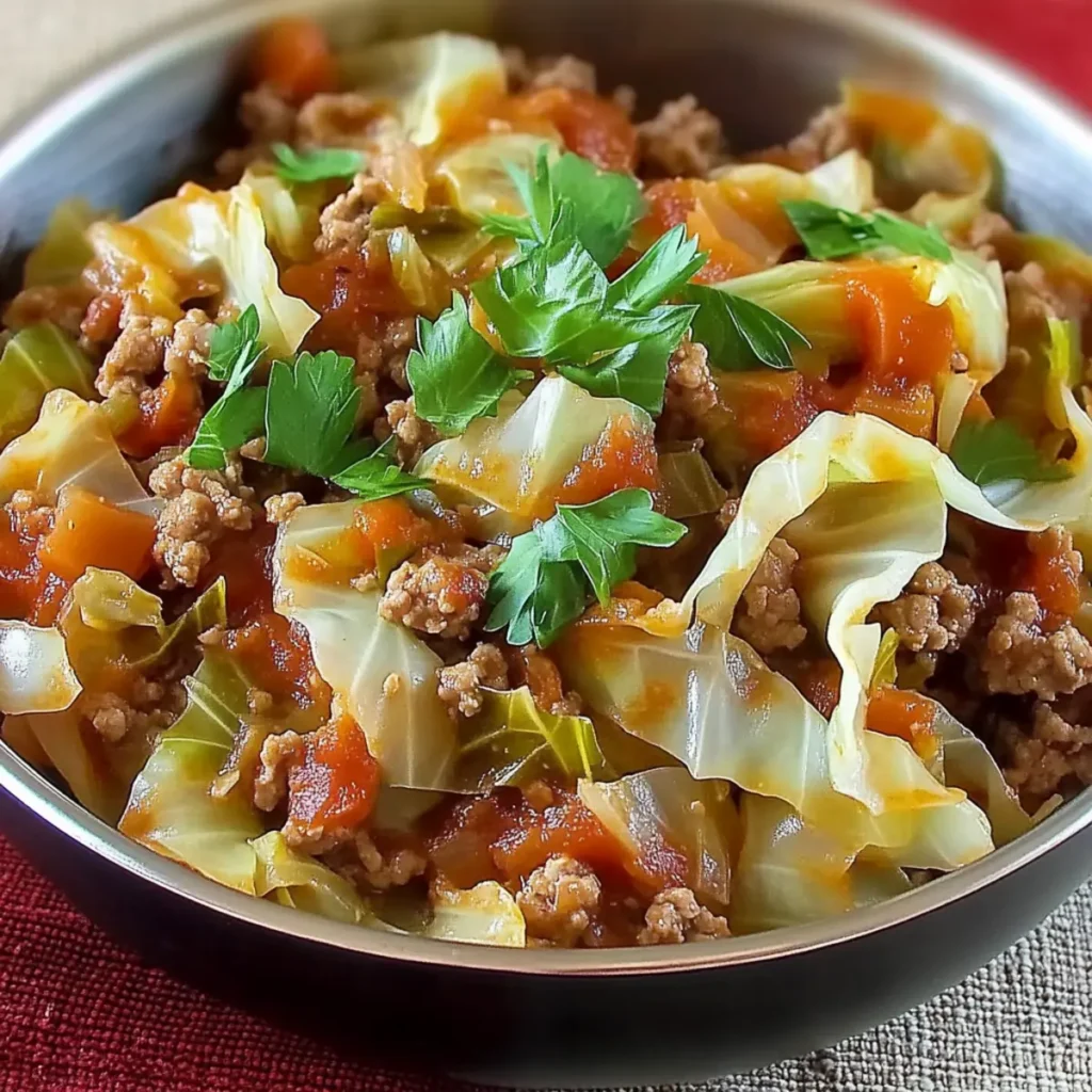 Savory Ground Beef and Chopped Cabbage Skillet Recipe
