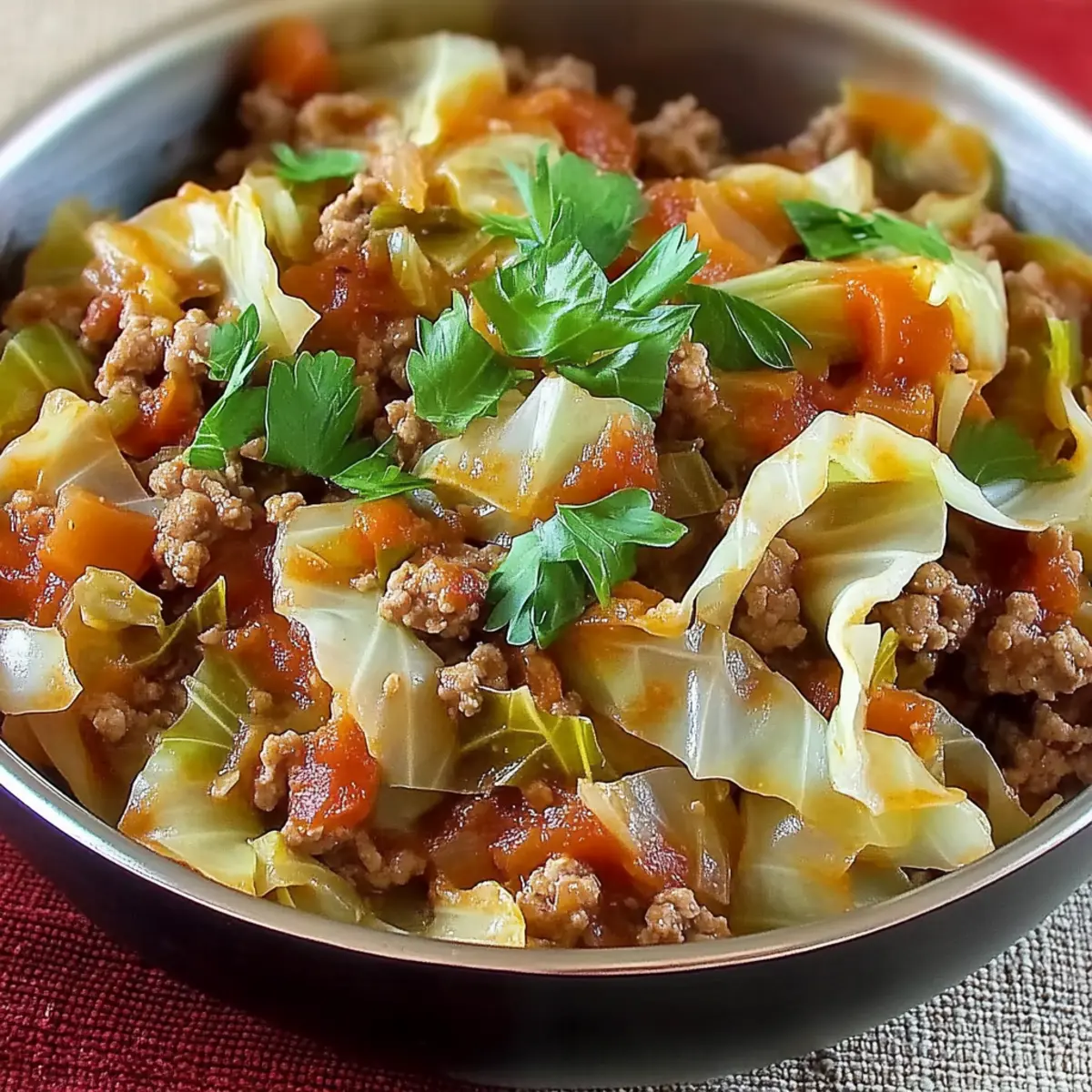 Savory Ground Beef and Chopped Cabbage Skillet Recipe