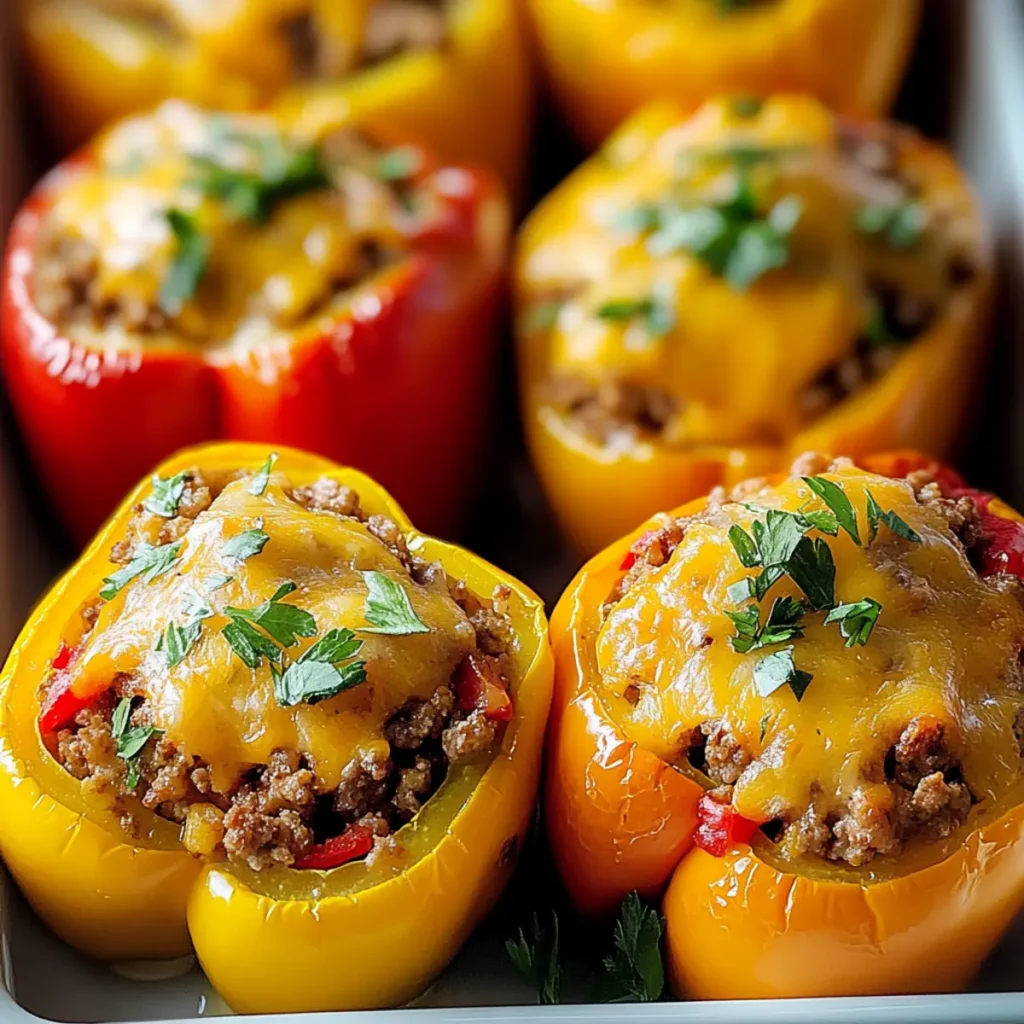 Ground Turkey Stuffed Peppers