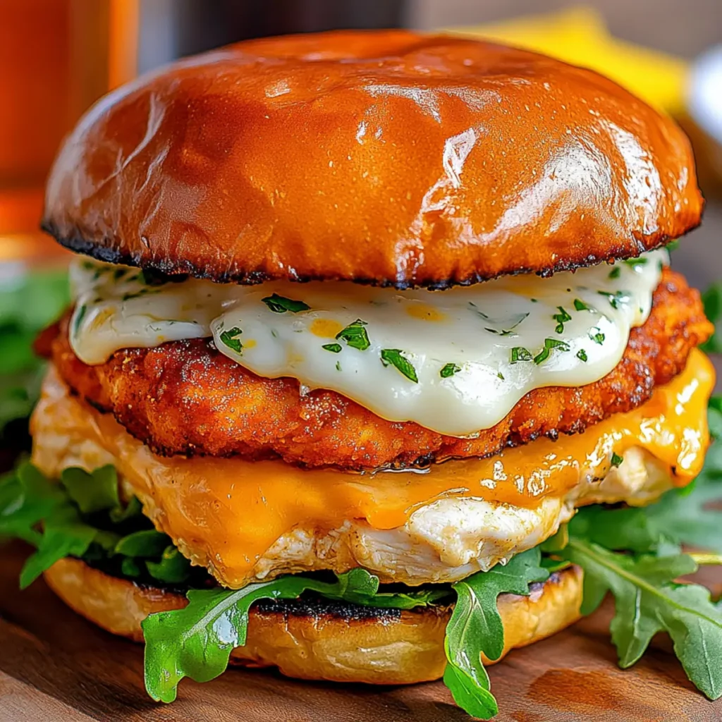 Cheddar Ranch Chicken Burgers