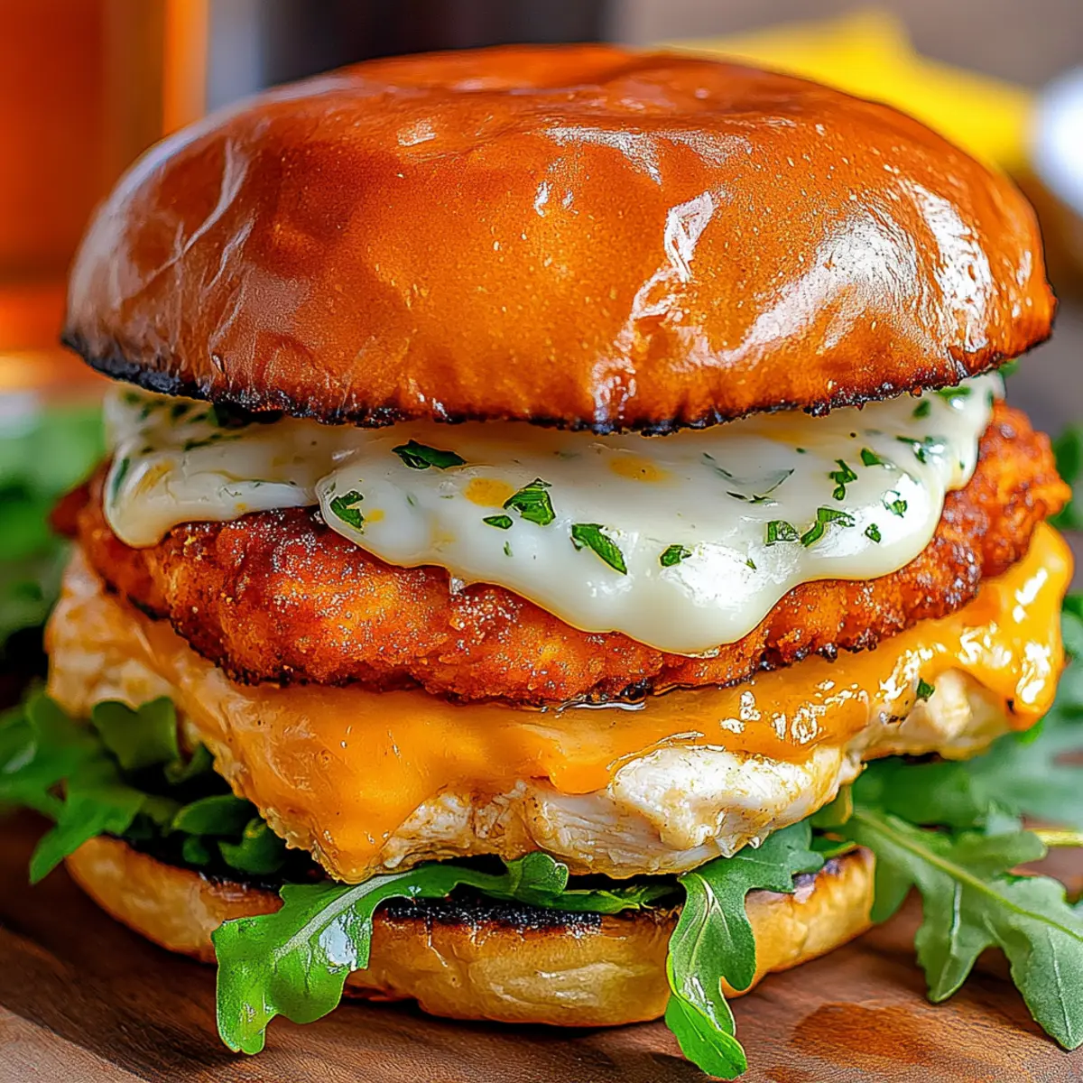 Cheddar Ranch Chicken Burgers