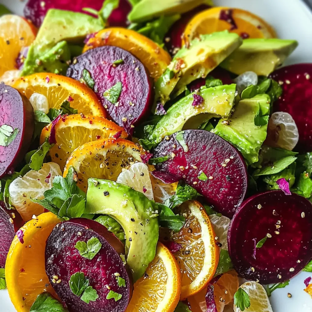 Roasted Beet Avocado Citrus Salad