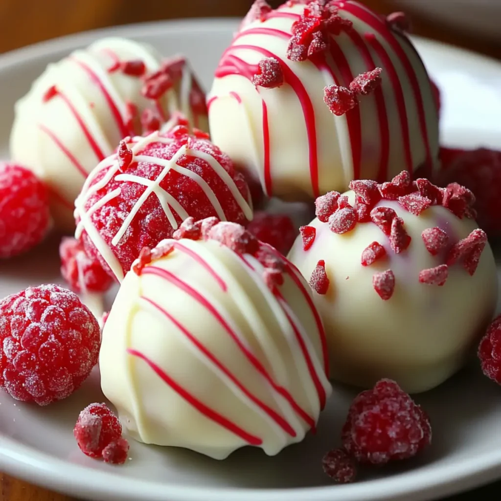 White Chocolate Raspberry Cheesecake Balls