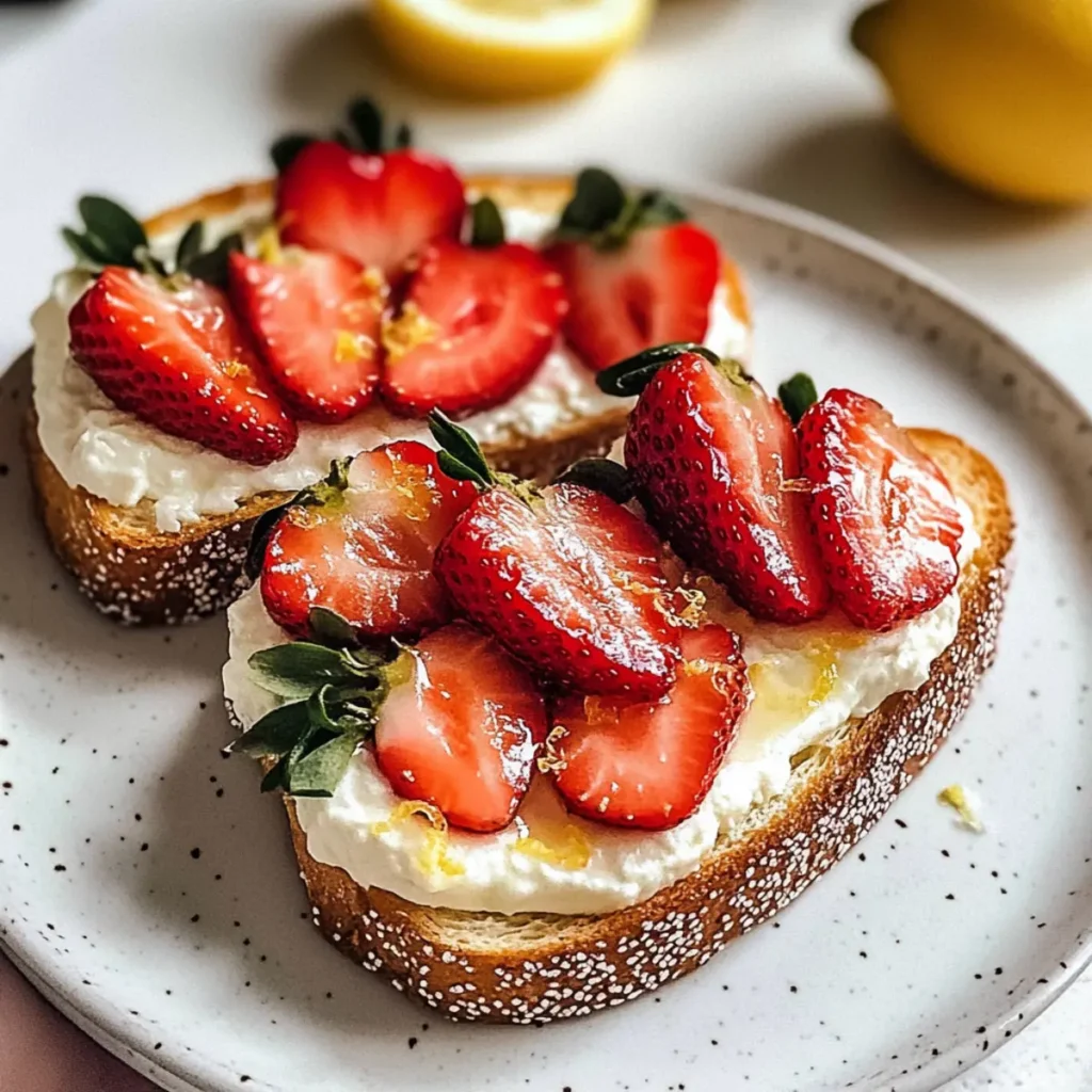Strawberry Lemon Cream Cheese Toast