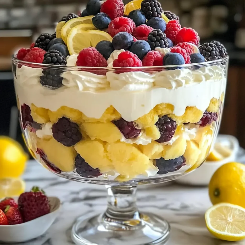 Lemon Berry Trifle in a Big Bowl