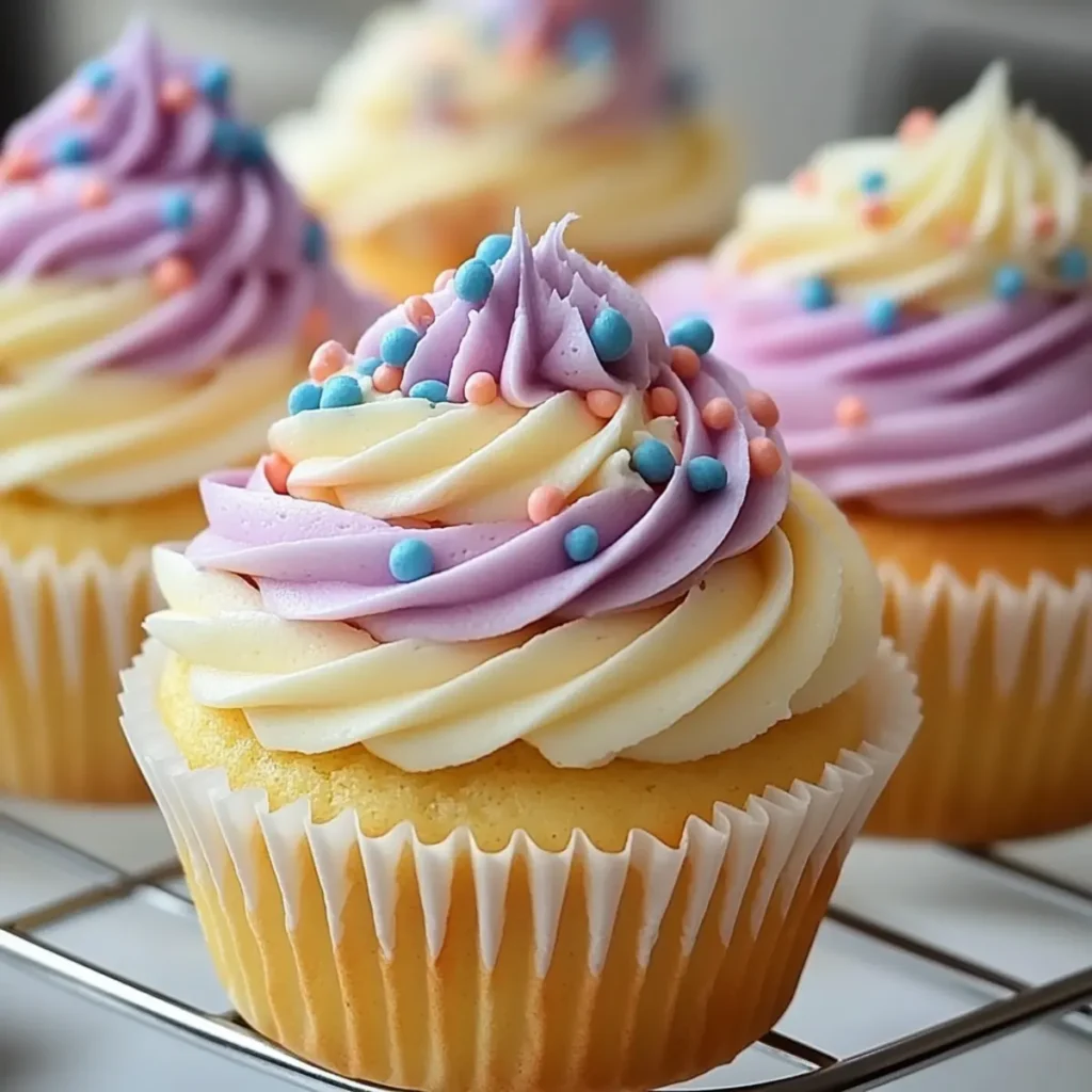 Pastel Vanilla Cupcakes