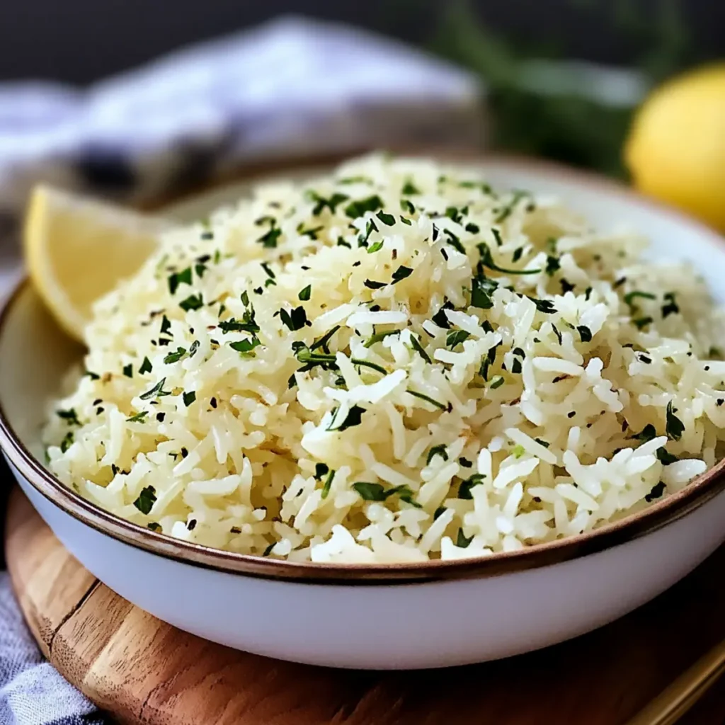 Lemon Garlic Butter Rice with Spring Herbs