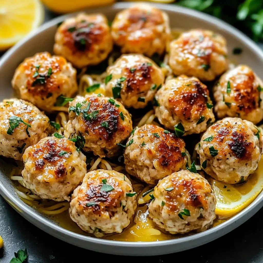 Spring Lemon Garlic Chicken Meatballs