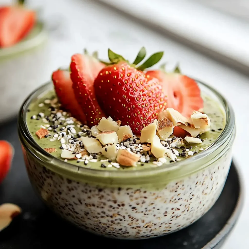 Strawberry Matcha Overnight Oats
