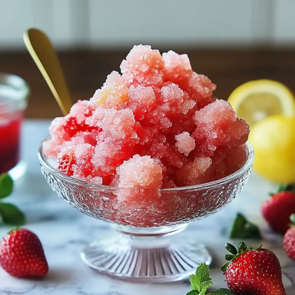 Lemon Strawberry Granita